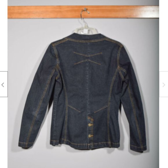 Michele Bohbot Bisou Bisou Fitted Denim Jacket Maxi Mermaid Skirt Set Sz 6 - Picture 8 of 8